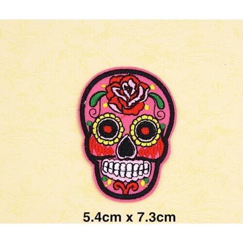 16Pcs Mixed Sew on Iron-on Embroidered Patches skull style Appliques