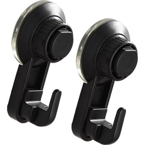 2Pcs Suction Cup Hooks Punch-Free Hook Wall-Mounted Hook Multifunctional Pothook Clothes Hanger Black