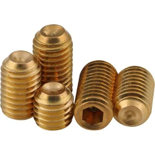2pcs M8 M10 copper inner hexagon flat head screws set screw machine top wire bolt bolts 8-20mm length
