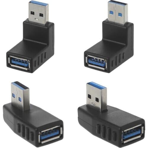 90˚ Left Right Angled USB 3.0 A Male To Female Connector Adapter For Laptop PC L4MA