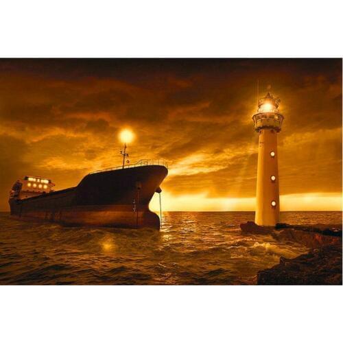 Diamond Embroidery 5D DIY Diamond mosaic Freighter landscape Pattern Diamond Painting Cross Stitch square Rhinestone Decoration