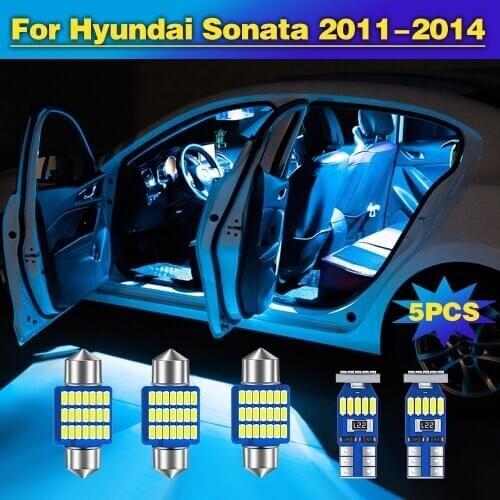 5pcs Error Free Auto LED Bulbs Car Interior lights Dome Reading Trunk Lamp For Hyundai Sonata 2011 2012 2013 2014