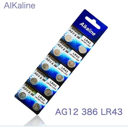 Free shipping with tracking 100pcs 1.55V AG12 LR43 386 LR186 LR1142 Button Cell Coin Toys for Calculators battery watch battery