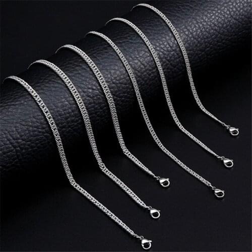 Size 3-6mm Mens Necklace Stainless Steel Link Chain Classic titanium steel wear-resistant chain Male Jewelry Gifts Dropshipping