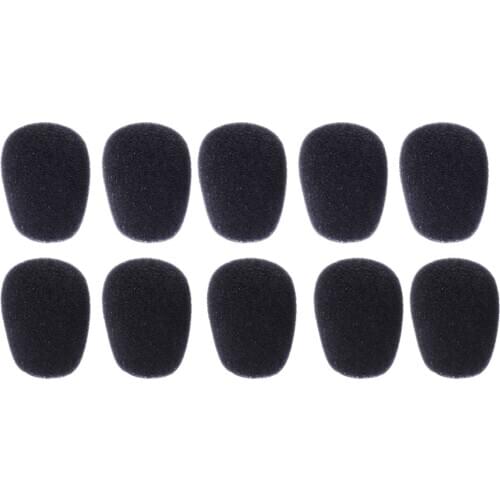 10Pcs Black 30x8mm Small Microphone Cover Sponge Foam Mini Microphone Headset Windscreen Mic Covers