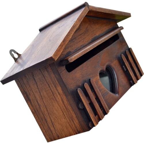 1PC Wooden Mailbox Outddor Post Box Rainproof Suggestion Box Creative Letter Box for Home Company