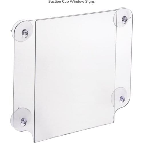 8.5 x 11 Window Sign Holder with Suction Cups, Double-sided - Clear