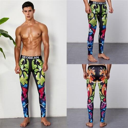 Elastic Leggings Men Compression Pants Printed Running Tights Training Sports Pantalon De Compresion Hombre Leggins Hombre