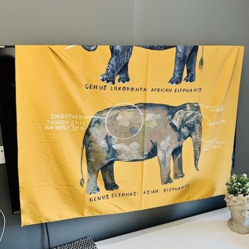 Elephant Tapestry Wall Hanging Bohemian Beach Mat Polyester Blanket Yoga Mat Home Bedroom Art Carpet Wall Tapestries