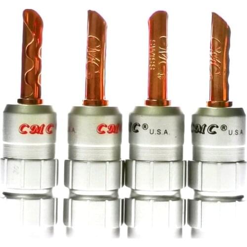 HiFi CMC Red Black Copper Banana Plug Hi-end Banana Jack No soldering for Speaker Cable