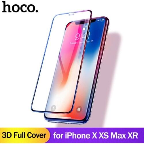 HOCO for Apple iPhone X XSMax XR Full HD Tempered Glass Film Screen Protector Protective glue 3D Full Cover Screen Protection