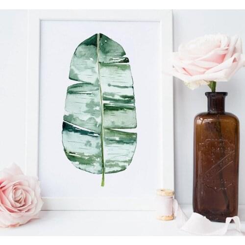 Watercolor Banana Leaf Canvas Painting Tropical Print Nordic Style Wall Art Picture For Home Pastoral Decoration