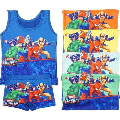 Disney Two Pieces Baby Girl Clothes Kids Clothes Set Mickey Mouse Elsa Princess Cartoon Summer Vest Sleeveless Pajamas Set