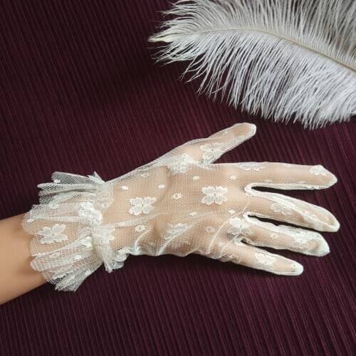 Japanese-style Lolita Lace Gloves Sleeve Lolita Accessories White Bride Gothic Dark Lace Gloves