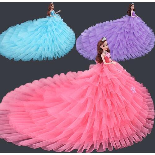 4D Eyes Naked Girls Dolls Toys Blond Black Hair Fashion 30cm High Princess Dolls Baby Cute Toys with Wedding Dress For Girls