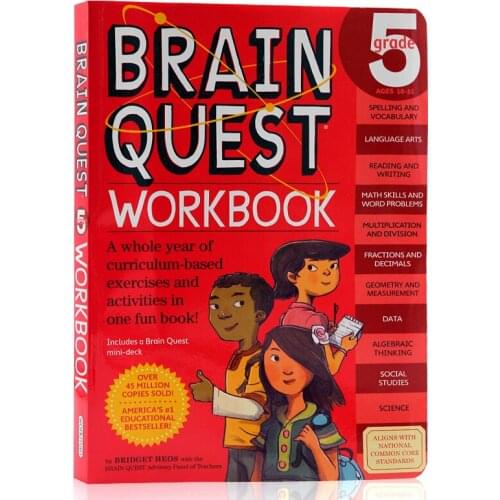 Brain Quest Workbook Grade 5 Primary School Textbook Curriculum-based Exercises Activities In One Fun Book for Kids Age 10-11