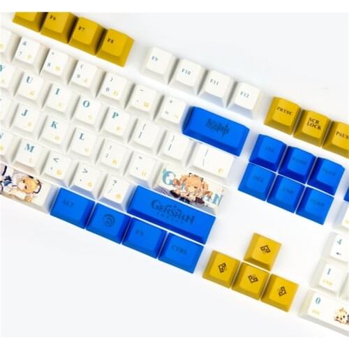 126 Keys Mechanical Keyboard Keycaps PBT Cherry Profile 2U Shift White 6U 6.25U Space Bar Holy Angel Anime style For Gaming keys