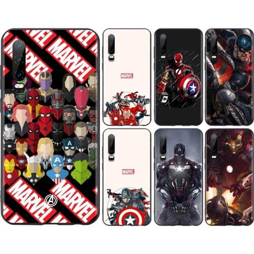 Marvel Avengers superheroes For Huawei P50 P40 P30 P20 P10 P9 P8 Lite E Pro Plus Lite Mini 2019 2017 Black Soft Phone Case