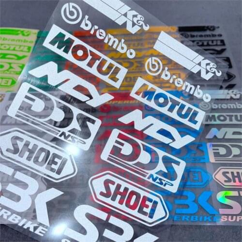 1 Set Of DIY Reflective Motorcycle Helmet Fairing Sticker Logo Combination Vinyl Car Stickers For Yamaha Honda KTM Kawasaki BMW