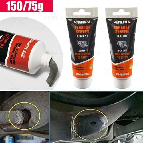 Car Exhaust Pipe Filler High Temperature Silicone Sealant Repair Paste for Motorcycle Auto Leaks Plugging Air Repair Glue 75g
