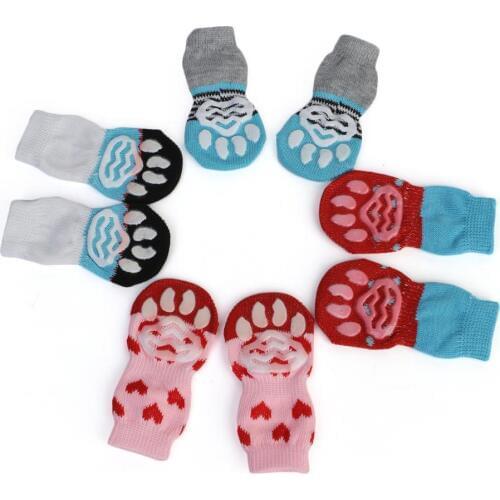 Anti-Slip Pet Dog Socks Knit Socks Small Cat Dogs Winter Socks Chihuahua Thick Warm Paw Protector Dog Socks Booties Accessories