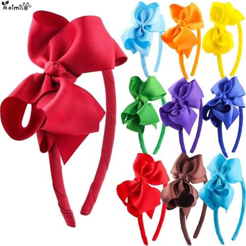 Meimile cute babys headband with bow women hair accessories rubber band new solid Colorful headwear with skirt