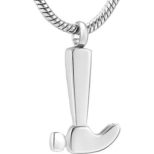 Tool Shape Cremation Urn Necklace Stainless Steel Laborer Ashes Keepsake Memorial Pendant Jewelry for Human