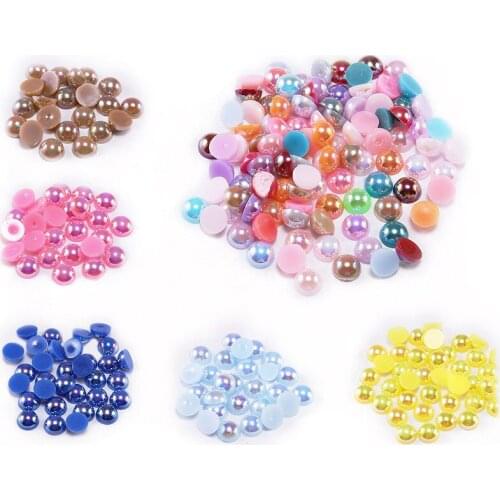 2-14mm Half Round Acrylic AB Color Imitation Pearl Beads pearl For DIY Decoration Nail Art Jewelry Findings Accessorie Wholesale