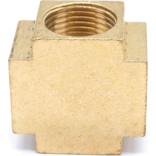 Cross 4 Way Brass Pipe fitting Equal Female Connector 3/8" BSP Thread For Grease System hydraulic system