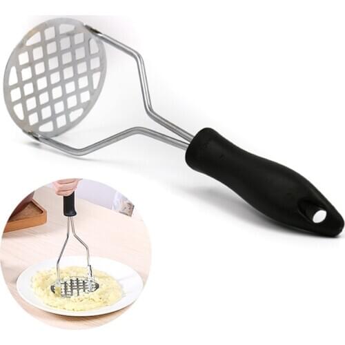 Potato Masher Stainless Steel Rice Fruit Vegetable Press Kitchen Tool Squeezer Machine Garlic Cutter Slices Masher Long Handle