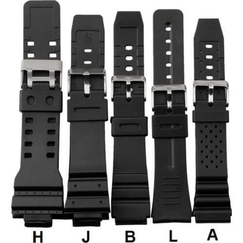 Rubber Watchband16mm/18mm/20mm/22mm Watches Replace Electronic Wristwatch Band Sports Watch Straps LL@17