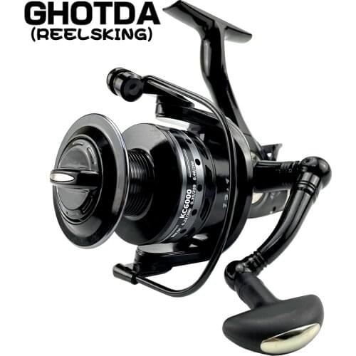 Double Brake Fishing Reel Super Carp Fishing Feeder Spinning Reel Metal Spool Speed 5.2:1