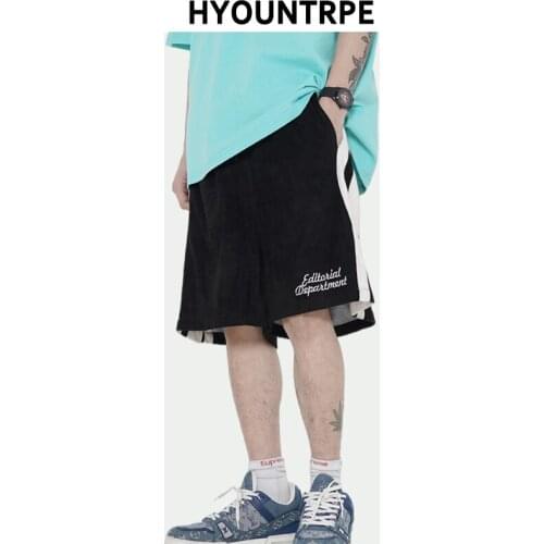 Hip Hop Loose Shorts Elastic Waist Pants Fashion Side Striped Shorts Mens Summer Casual Drewstring Streetwear Sportswear Joggers