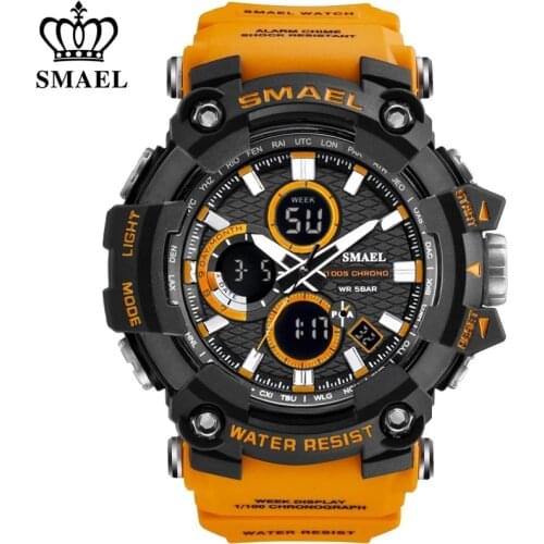 SMAEL 1802 Sports Mens Watches Top Brand Luxury Military Quartz Watch Men Waterproof Shock Male Digital Clock Relogio Masculino