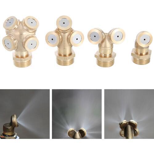1/2/3/4 Hole Misting Nozzle Hose Connector Brass Atomizing Spray Fitting Nebulizer Water Sprinklers Heads Garden Irrigation
