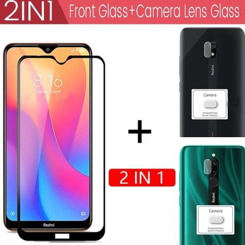 2-in-1 Camera Glass + Screen Tempered Glass For Xiaomi Redmi 8A 8 Screen Protector Lens Glass For Redmi 8 8A protective Glass