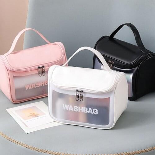 Large Waterproof Transparent PVC Cosmetic Bag Women Make Up Case Travel Zipper Makeup Beauty Wash Organizer Toiletry Storage Kit