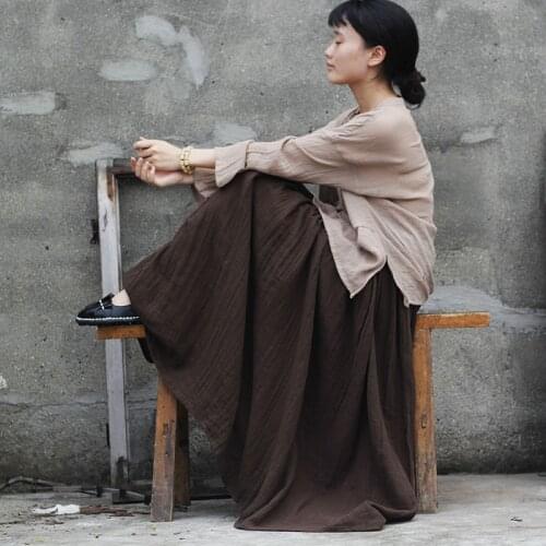 Womens double layer of cotton yarn quality elastic waist bust skirt ultra long paragraph expansion bottom