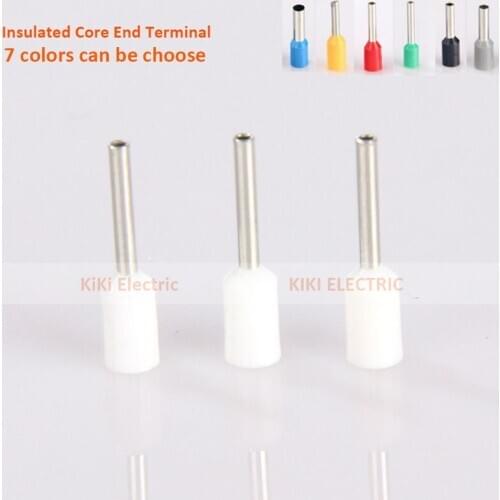 1000pcs/bag Blue/White Insulatied Core End Terminal For 0.75mm2 20AWG Wire 10mm of Pin Length E7510 Connector Copper Terminal