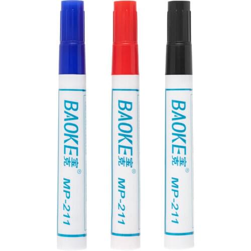 12 Baoke MP211 Marker Pen Logistics Express Pen Oily Pen Red Black Marker Pen Big End Pen Quick Dry Box Pen