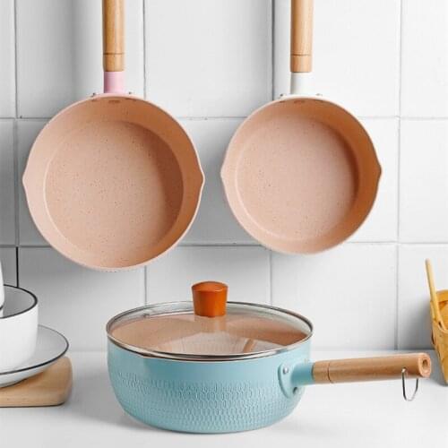 18/20/22cm Aluminum Alloy Non Stick Milk Heating Pot Baking Sauce Pan Baby Food Pot Cooker Noodle Roll Soup Kitchen Cookware