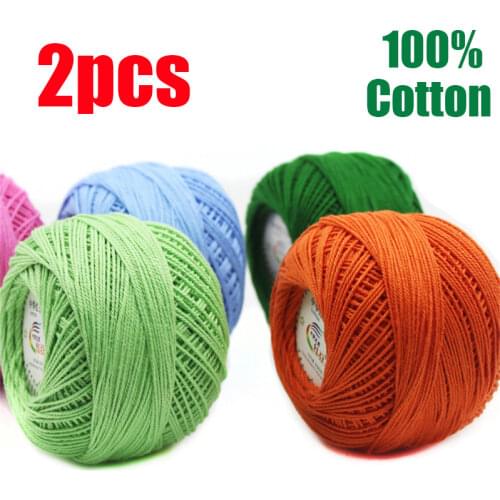 2pcs Yarn for Knitting Cotton 100% Lace Yarn Fiber Hilo Baby Wall Art Yarn Purse Cotton Yarn for Crochet