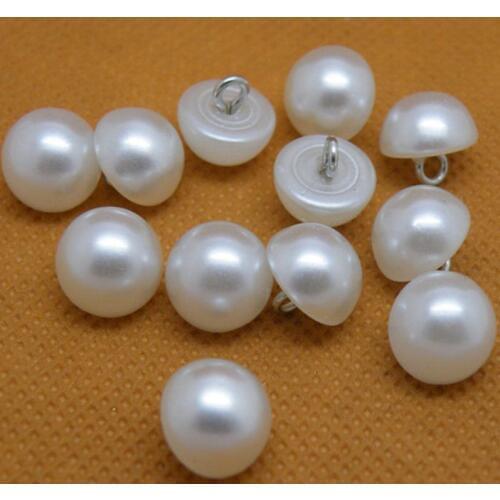 20pcs 10mm Resin White Button Dome Round Pearl White Clothing Sewing Craft DIY Decoration