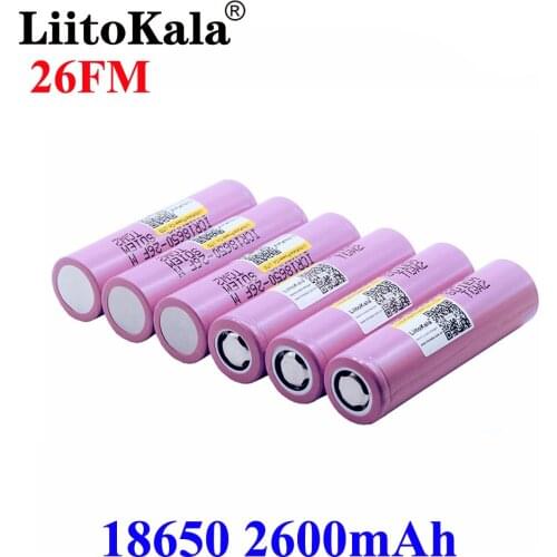 LiitoKala 3.7V 18650 2600mAh batteries rechargeable Battery ICR18650-26FM Lithium Rechargeable Battery For Flashlight batteries