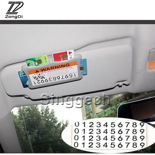 ZD Car Styling Carring Bag Parking Credit Card for Lada Toyota Corolla c-hr Avensis RAV4 Auris Honda Civic Accord Fit CRV 2017