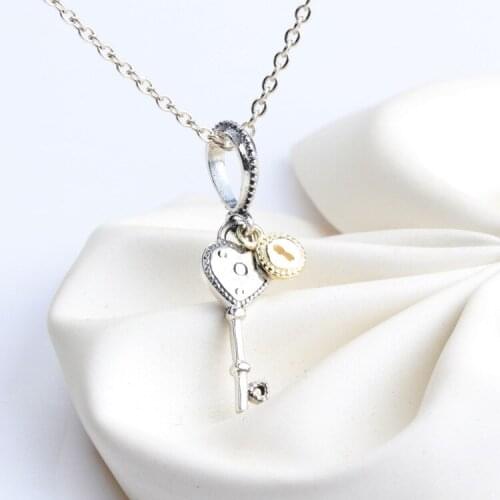 Bewill S925 Sterling Silver New Key Pendant Foreign Trade Hot Bracelet Fit Original Charms Bracelet