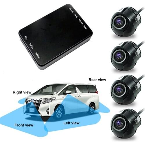 4PCS 360 View Car Camera Control Box 4 Way Cameras Switch System For Rear Left Right Side Front Camera