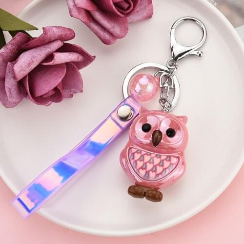 Cartoon Animal Resin Keychain Owl Key Pendant Men and Women Couple Key Chain Creative Small Gifts