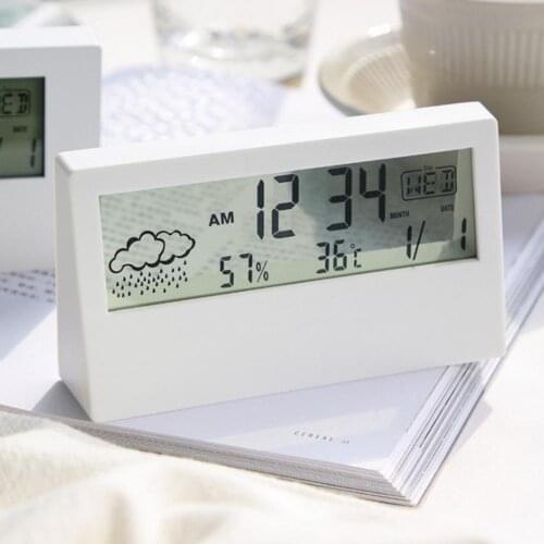 Alarm Clock Eco-friendly Weather Forecast Function ABS Electronic Desktop Clock Supplies Desk Clocks Table Decoration for Home