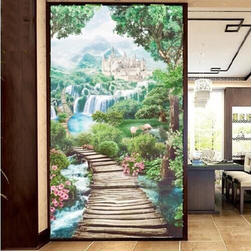 Diy diamond painting Kit waterfall 5d Full Mosaic Diamond embroidery sale Wooden bridge unfinished art natural scenery large art